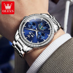 ELEGANCE® 6695 Timeless Voyager Automatic Mechanical Watch for Men High Quality Stainless steel Waterproof Moon Phase Men's Wristwatches Original Watches