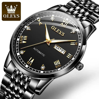 OLEVS 6602 Automatic Mechanical Couple Watch Luminous Stainless Steel Waterproof Top Brand Luxury Wristwatch Gift For Women Man ELEGANCE®