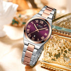 Elegance 9095 Gold Signature Women Watch Fashion Gold Stainless Stain Steel Ladies Watch Waterproof Quarzt Wristwatch Romatic Girlfriend Gift