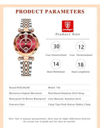 ELEGANCE® Luxury Watch For Woman High Quality Diamond Ladies Quartz Watch Waterproof Date Stainless Steel Women Watches box POEDAGAR