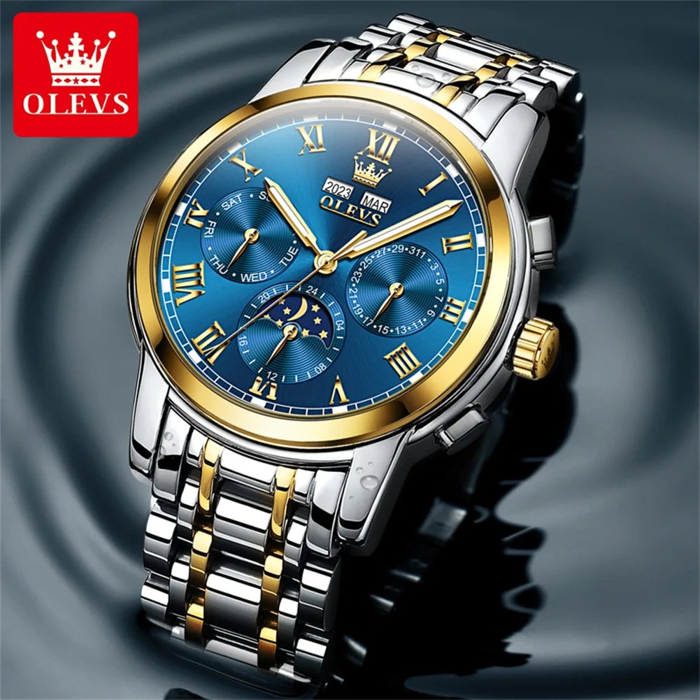 ELEGANCE® 6692 Luxury Masterpiece Automatic Mechanical Watch for Men 24 Hour Moon Phase Waterproof Calendar Business Men's Wristwatch