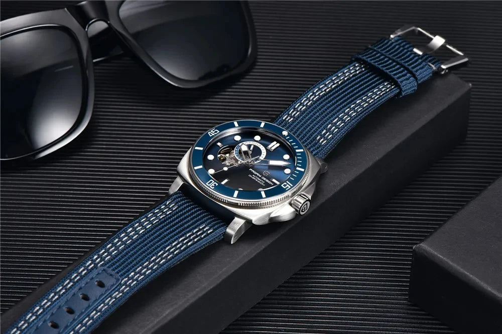 ELEGANCE® P1736 Men Watch Automatic Mechanical Top Brand Sports Fashion Sapphire 200M Waterproof Wristwatch