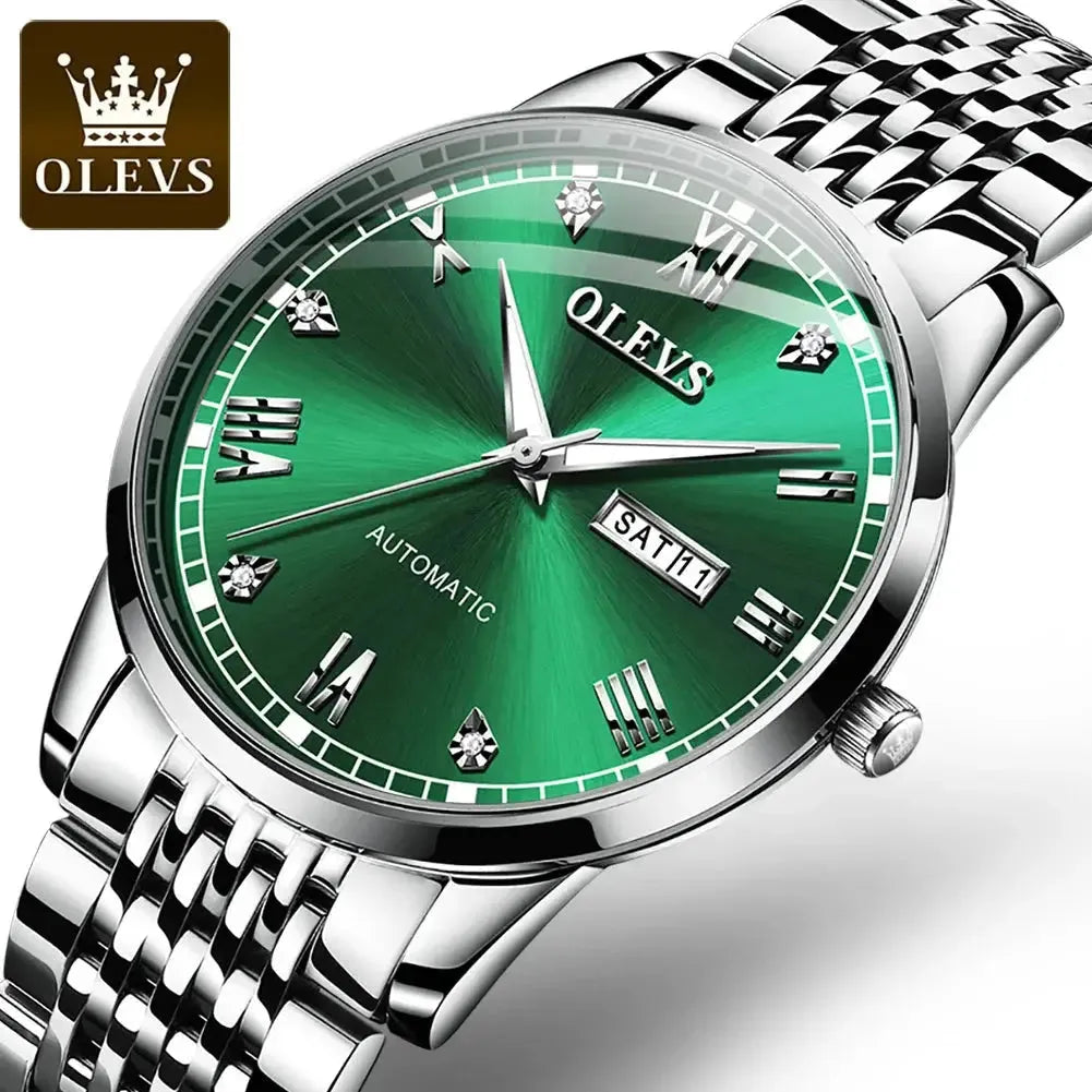 OLEVS 6602 Automatic Mechanical Couple Watch Luminous Stainless Steel Waterproof Top Brand Luxury Wristwatch Gift For Women Man ELEGANCE®