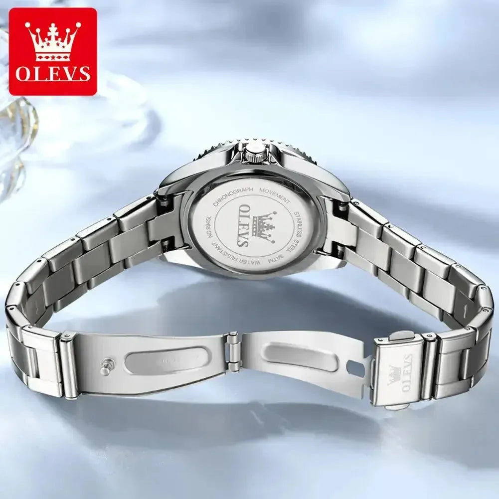 ELEGANCE® Diamond Dial Quartz Watch for Women Fashion Elegant Ladies Watches Stainless Steel Waterproof Women's Wristwatch OLEVS