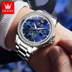 ELEGANCE® 6695 Timeless Voyager Automatic Mechanical Watch for Men High Quality Stainless steel Waterproof Moon Phase Men's Wristwatches Original Watches