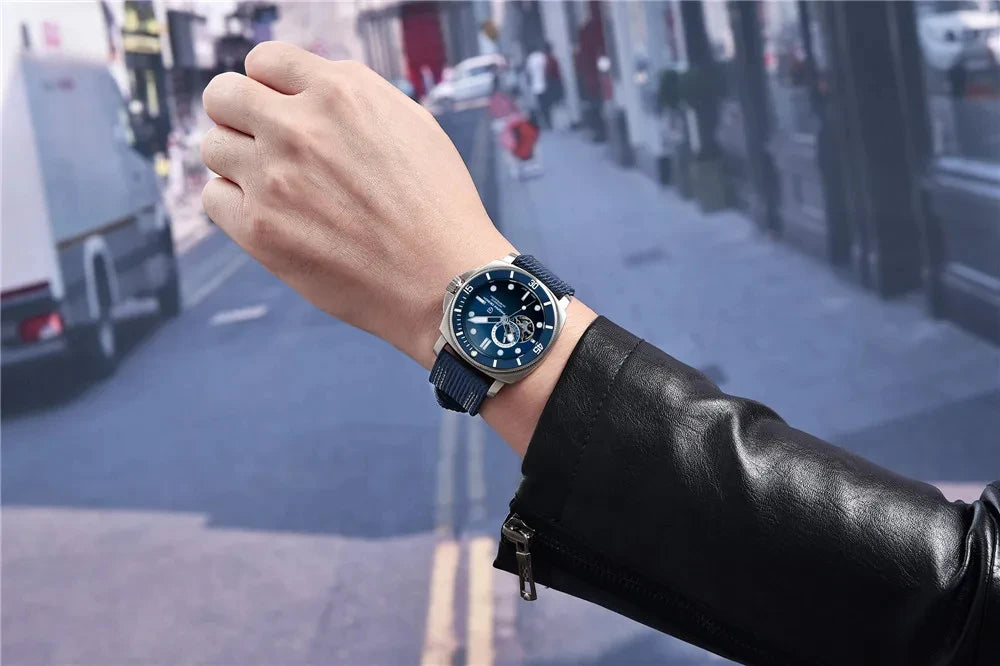 ELEGANCE® P1736 Men Watch Automatic Mechanical Top Brand Sports Fashion Sapphire 200M Waterproof Wristwatch