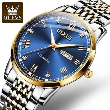 OLEVS 6602 Automatic Mechanical Couple Watch Luminous Stainless Steel Waterproof Top Brand Luxury Wristwatch Gift For Women Man ELEGANCE®