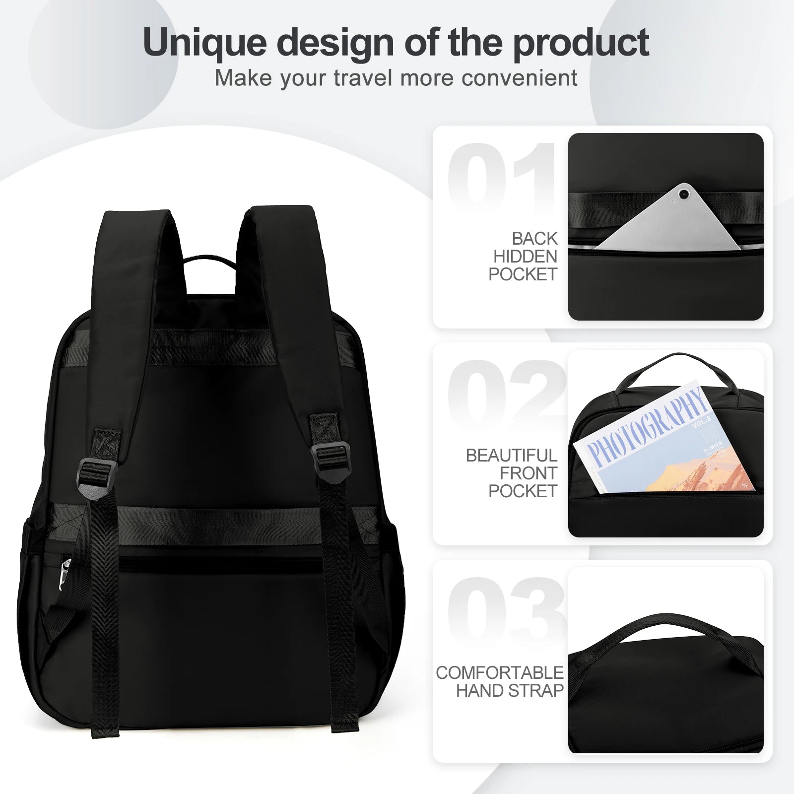 Elegance TravelMate Elite Backpack - 40x20x25 Cabin Bag, Hand Luggage Travel Backpack for Easyjet Cabin Bag 45x36x20, Laptop Backpack for Women/Men