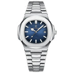ELEGANCE® Luxury Square Watch Business Waterproof Male Clock Luminous Date Stainless Steel Quartz Men Watch POEDAGAR
