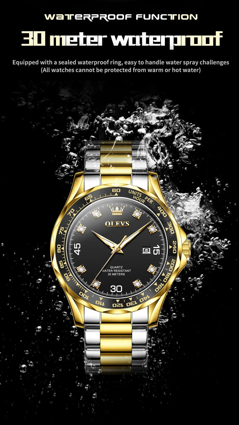 ELEGANCE® Luxe Chrono 9988 Men's Watches Luxury Fashion Trend Chronograph Waterproof Luminous Men Wristwatches Simple Stainless Watch Luxury Business