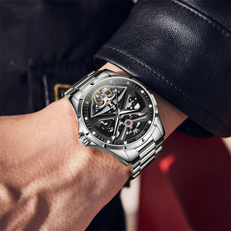 Elegance® 6655 Top Brand Men Tourbillon Mechanical Watches Automatic Self-Wind Waterproof Wristwatches Luminous Relogio Masculino New