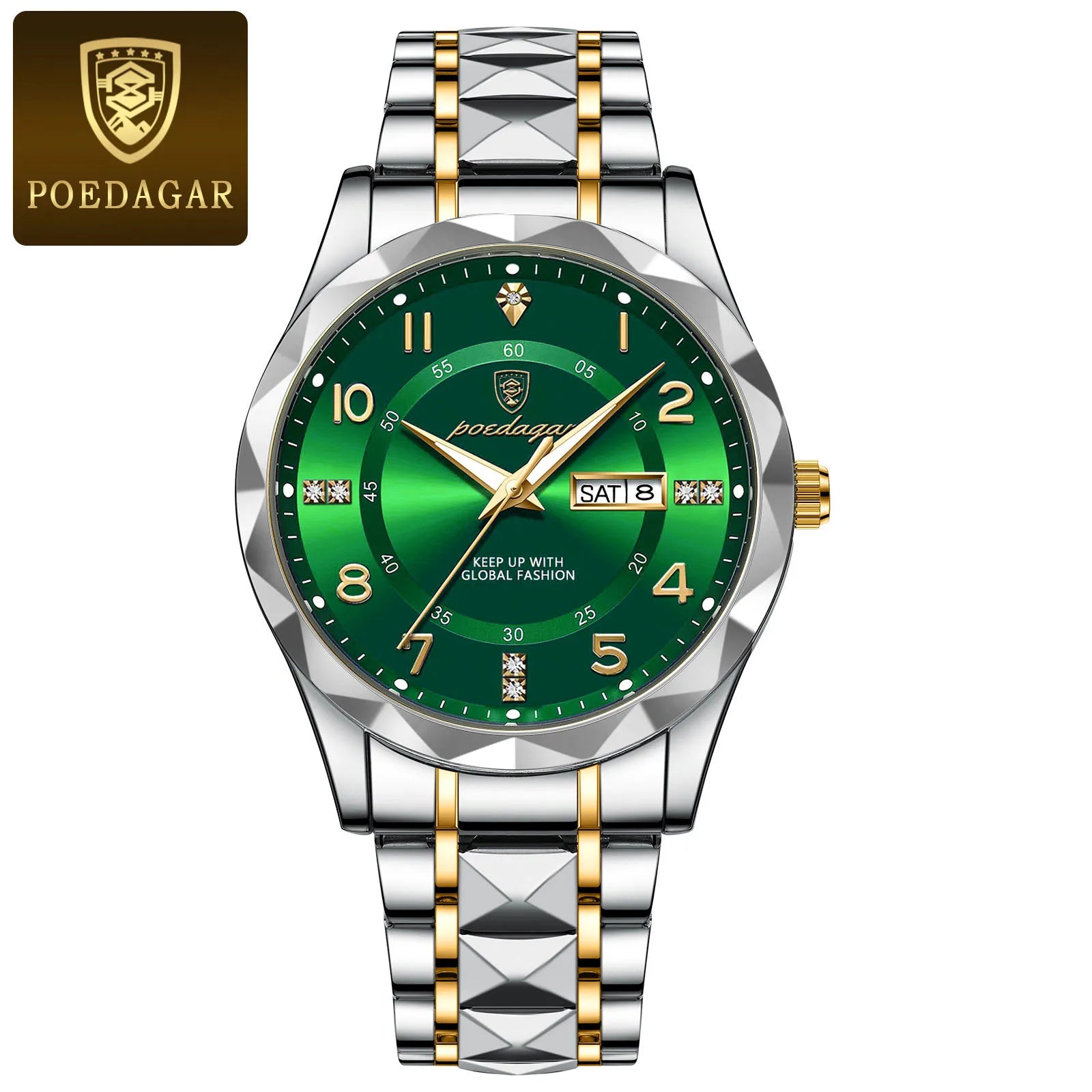 Elegance 858 PrestigeSport Men Watch Luxury Quartz Waterproof Date Week Luminous Wristwatch Stainless Steel Men's Watches Male Clock Sports