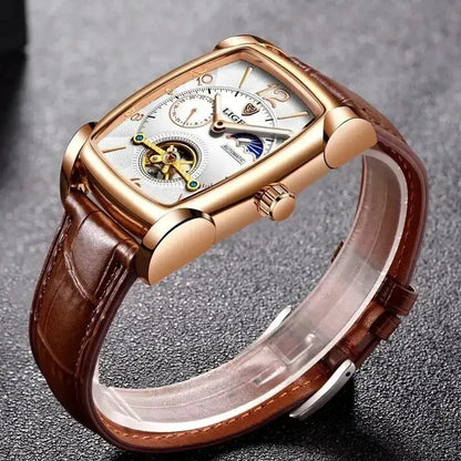 Elegance® Classic Luxe 8949 Men Watch Automatic Mechanical Watch for Men Business Sport Wristwatch Luminous Waterproof Leather Belt Clock Male