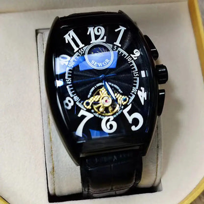 Elegance® Luxe Mechanique S075 Men Automatic Watch Mechanical Luxury Tourbillon Skeleton Luminous