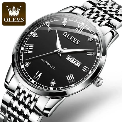 OLEVS 6602 Automatic Mechanical Couple Watch Luminous Stainless Steel Waterproof Top Brand Luxury Wristwatch Gift For Women Man ELEGANCE®