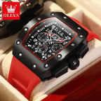 Elegance® 3608 Silicone Strap Waterproof Men Wristwatch, Large Dial Sport Quartz Watch For Men Luminous Chronograph
