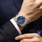 Elegance 615 LuxeTime Men Watch Luxury Quartz Waterproof Date Week Luminous Wristwatch Stainless Steel Men's Watches Male Clock Sports