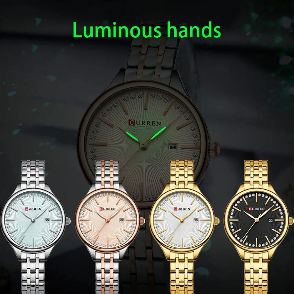 Elegance 9099 Classic Allure Women's Watch Luxury Brand Women Quartz WatchesStainless Steel Casual Fashion Wristwatch Relogio Feminino