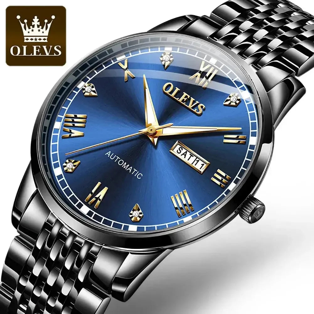 OLEVS 6602 Automatic Mechanical Couple Watch Luminous Stainless Steel Waterproof Top Brand Luxury Wristwatch Gift For Women Man ELEGANCE®