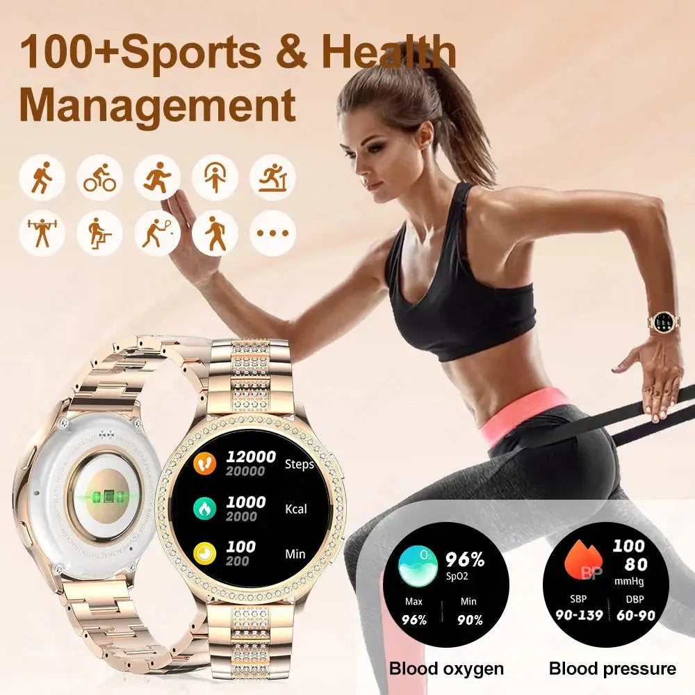 Elegance® SmartHealth Watch 1.32 inch Women Smart Watch Bluetooth Call AI Voice Assistant Women's Health Monitor Smartwatch