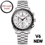 Elegance LunarElite 1701 Men's Watches Blue Aerospace Moon Quartz Watch For Men Speed Sport Chronograph AR Sapphire crystal