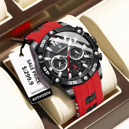 Elegance® 912 Sport Chrono Luxury Man Wristwatch Chronograph Waterproof Luminous Date Watches for Men Casual Quartz Silicone Men Watch