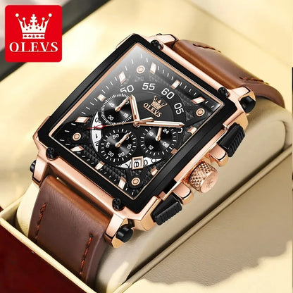 Elegance® 9919 Classic Executive Male Watches Square Quartz Watch Watch For Men Waterproof Leather Strap Sport Clock Male Relogio Masculino