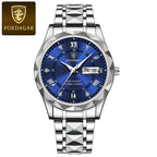 Elegance 615 LuxeTime Men Watch Luxury Quartz Waterproof Date Week Luminous Wristwatch Stainless Steel Men's Watches Male Clock Sports