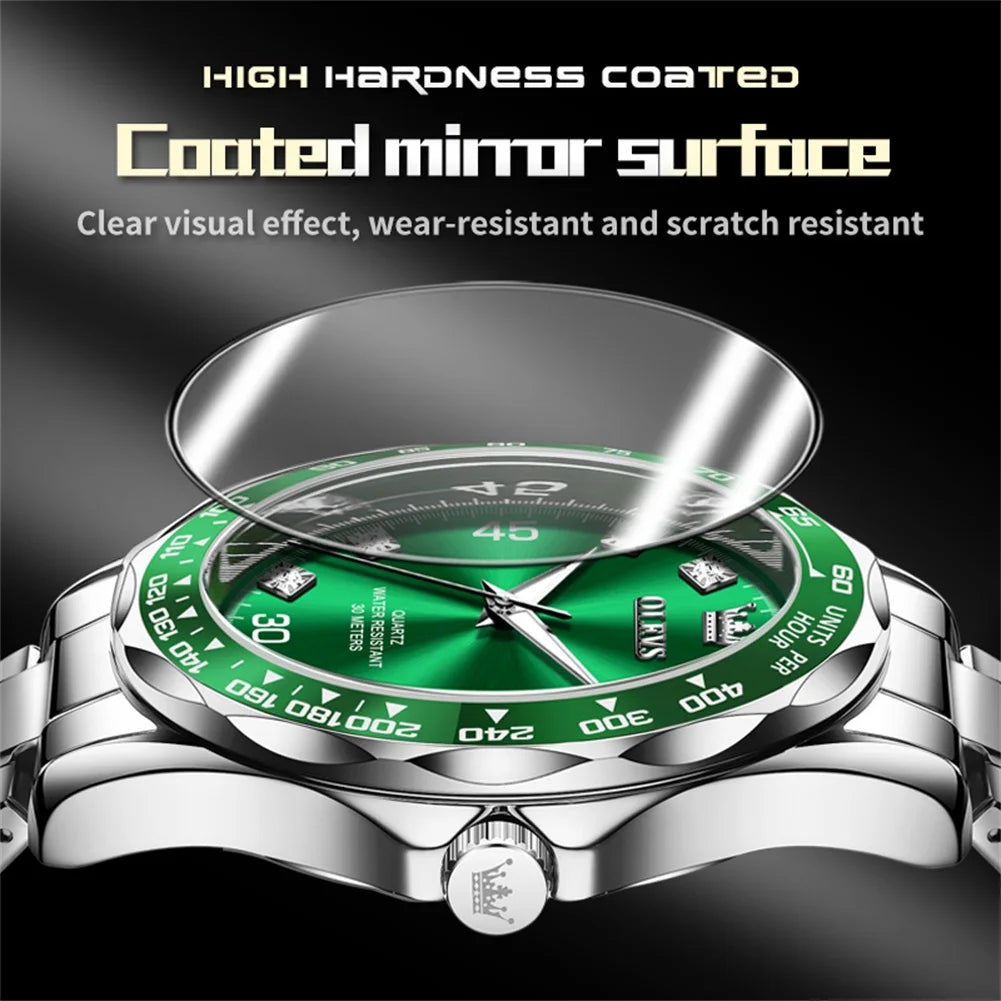 ELEGANCE® Luxe Chrono 9988 Men's Watches Luxury Fashion Trend Chronograph Waterproof Luminous Men Wristwatches Simple Stainless Watch Luxury Business