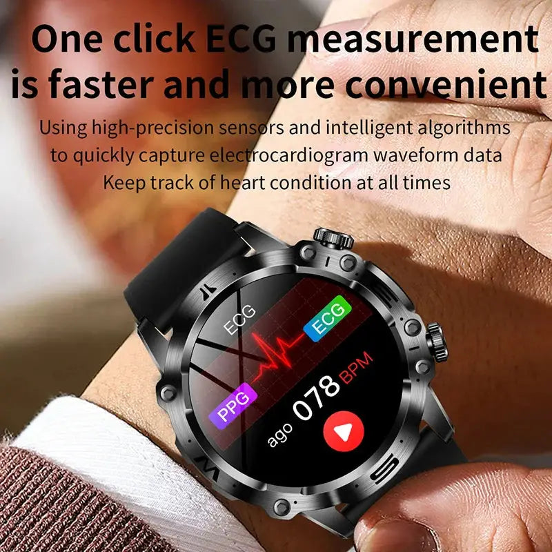 ELEGANCE ESTATE 2024 AI MEDICAL DIAGNOSIS SMARTWATCH NEW BLOOD LIPIDS URIC ACID BLOOD GLUCOSE WATCH - ECG+PPG FITNESS TRACKER FOR IPHONE IOS/ANDROID