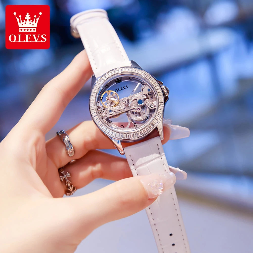 Elegance® 6699 Fully Hollow Out Mechanical Watch for Women Luxury Fashion Diamond Lap Ladies Wristwatch Elegant Automatic Women's Watches