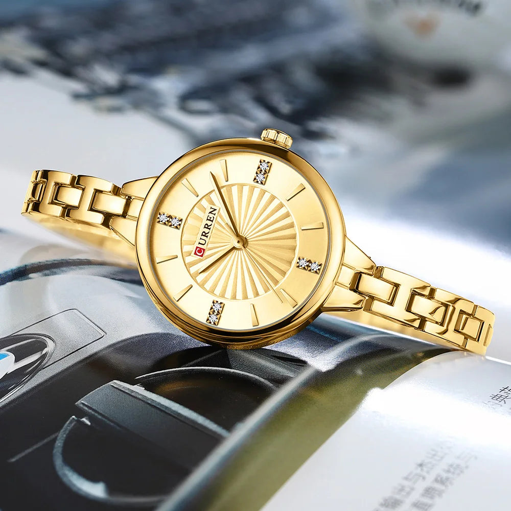 Elegance 9097 Gold Luxe Timepiece Luxury Quartz Watch For Women Magnetic Watch Ladies Sports Dress Wrist Watch Clock Relogio Feminino