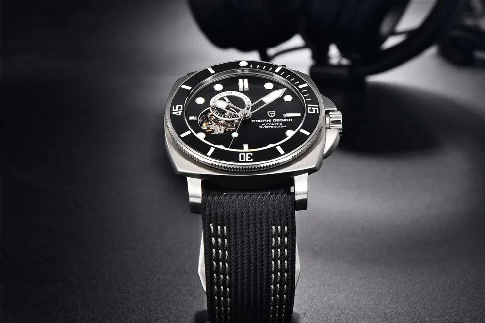 ELEGANCE® P1736 Men Watch Automatic Mechanical Top Brand Sports Fashion Sapphire 200M Waterproof Wristwatch