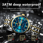 ELEGANCE® Luxury Watch for Man Elegant Date Week Waterproof Luminous Men Watch Quartz Stainless Steel Sports Men's Watches POEDAGAR