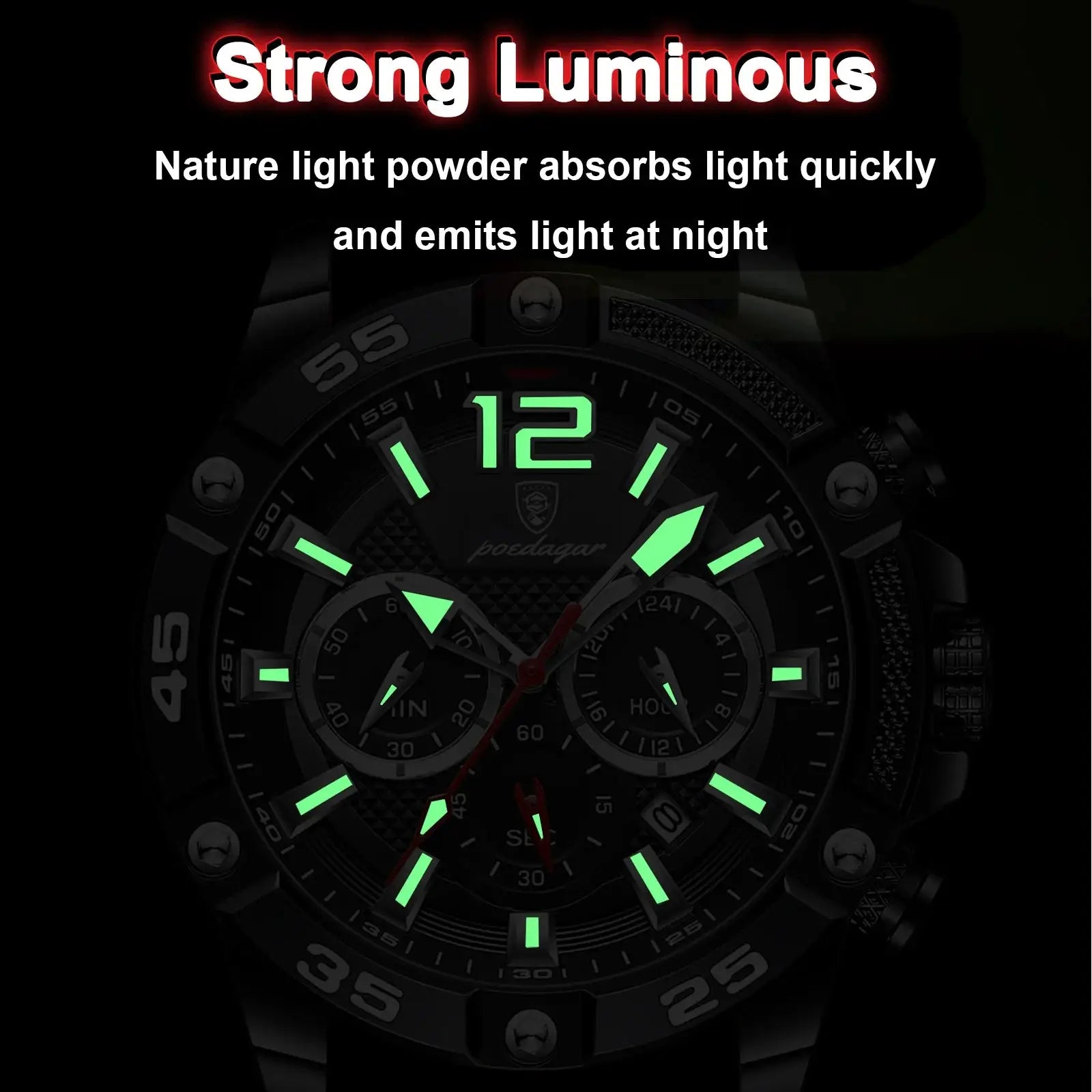 Elegance® 912 Sport Chrono Luxury Man Wristwatch Chronograph Waterproof Luminous Date Watches for Men Casual Quartz Silicone Men Watch