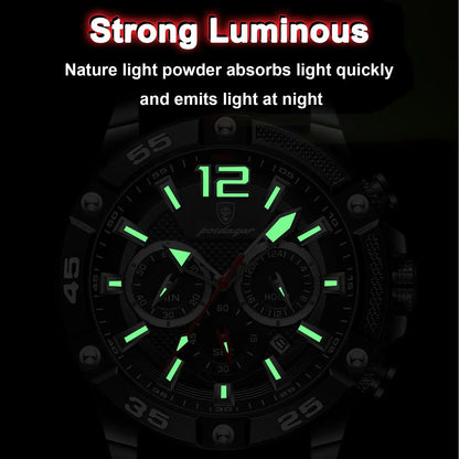 Elegance® 912 Sport Chrono Luxury Man Wristwatch Chronograph Waterproof Luminous Date Watches for Men Casual Quartz Silicone Men Watch