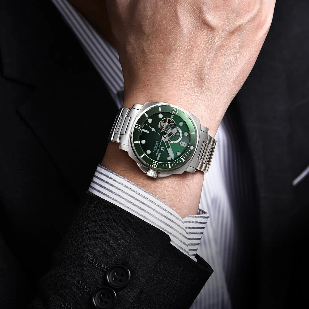 ELEGANCE® P1736 Men Watch Automatic Mechanical Top Brand Sports Fashion Sapphire 200M Waterproof Wristwatch