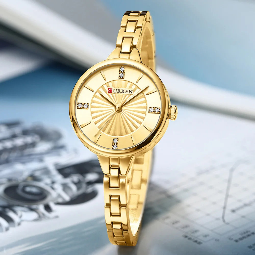 Elegance 9097 Gold Luxe Timepiece Luxury Quartz Watch For Women Magnetic Watch Ladies Sports Dress Wrist Watch Clock Relogio Feminino