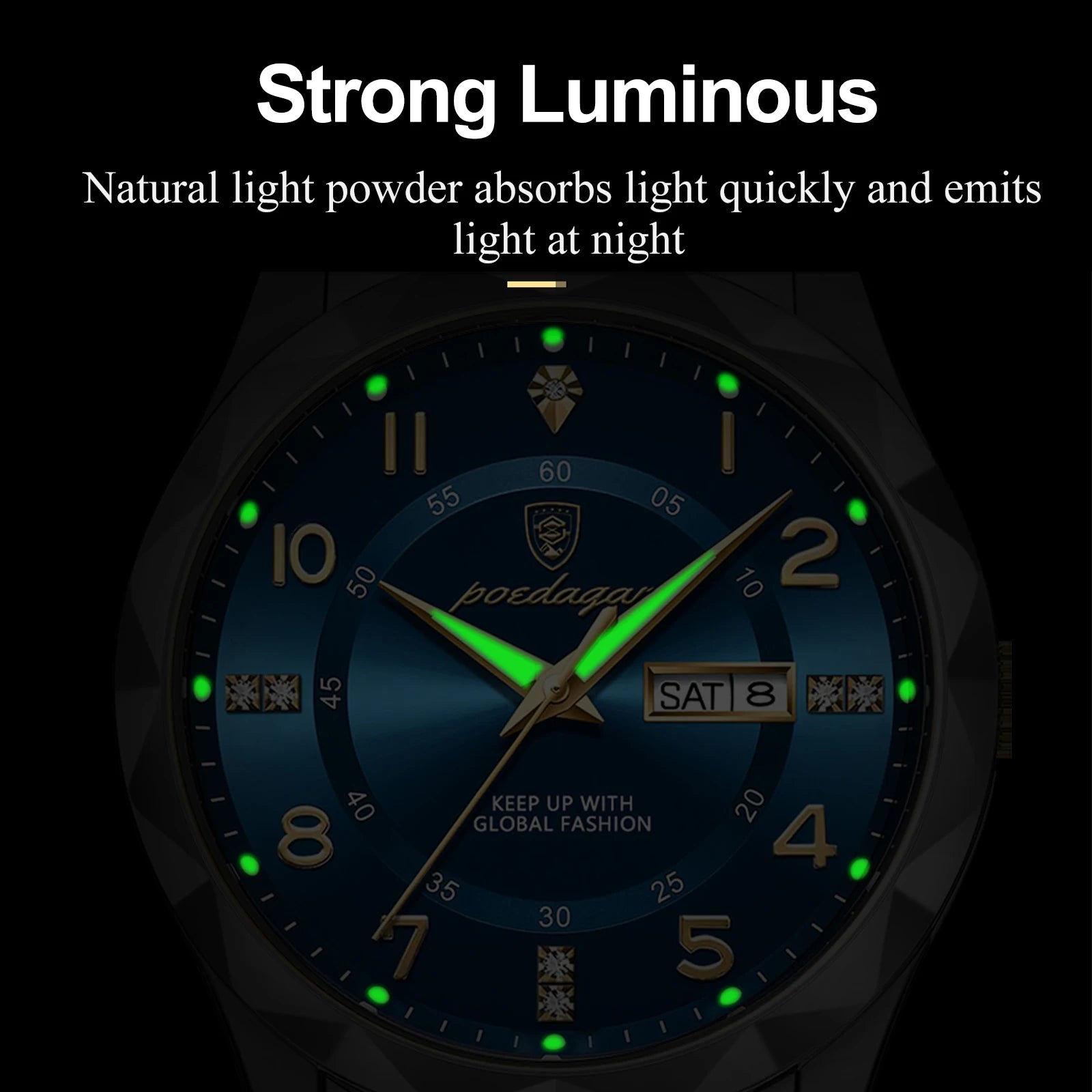 Elegance 858 PrestigeSport Men Watch Luxury Quartz Waterproof Date Week Luminous Wristwatch Stainless Steel Men's Watches Male Clock Sports