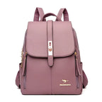 Elegance Chic Voyager 3649 Luxury Women Leather Backpacks for Girls Sac Casual Daypack Black Vintage Backpack School Bags for Girls Mochila Rucksack