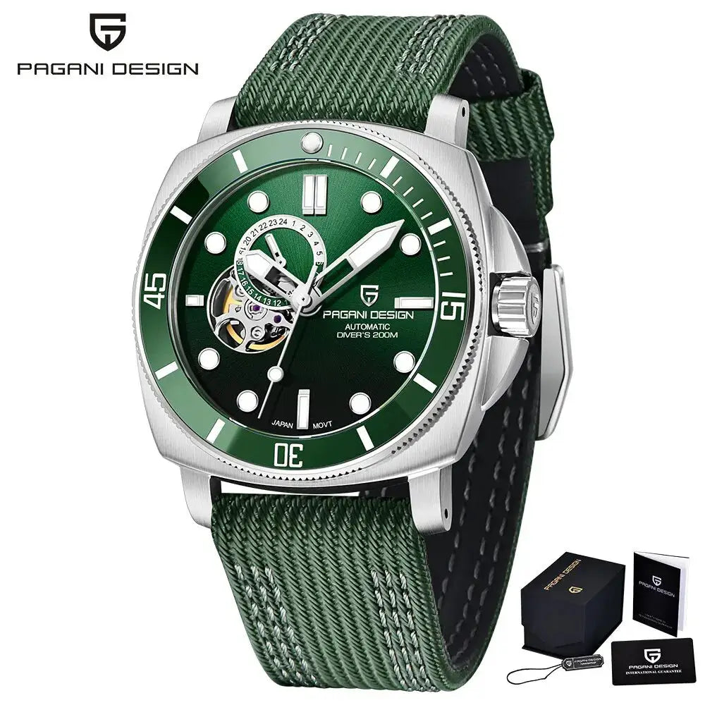 ELEGANCE® PAGANI DESIGN Brand Sports Men Mechanical Watch Fashion Sapphire 200M Waterproof Automatic Timecode