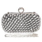 Elegance Radiant Chic Rhinestone Clutch - Small Square Purse Trend Luxury Designer Chain Shoulder Bag Women's Handbags Wallets Evening Bag For Wedding ﻿