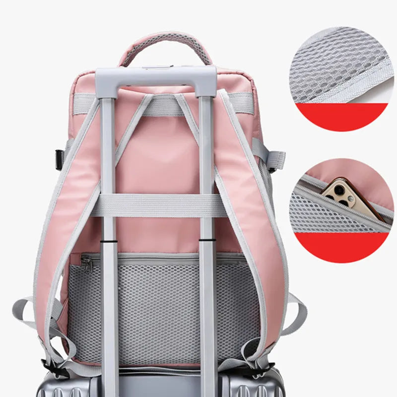Elegance Nomad Backpack - Women Travel Backpack Large Capacity Waterproof Anti-Theft Casual Daypack Bag with Luggage Strap & USB Charging Port Backpacks