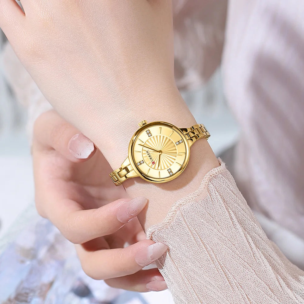 Elegance 9097 Gold Luxe Timepiece Luxury Quartz Watch For Women Magnetic Watch Ladies Sports Dress Wrist Watch Clock Relogio Feminino