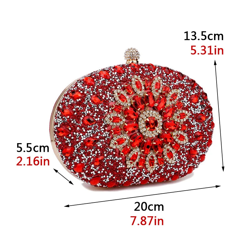 Elegance Luxe Crystal Clutch Women Luxury Bag Evening Bag Wedding Crystal Ladies Cell Phone Pocket Purse Female Wallet for Party Quality Gift