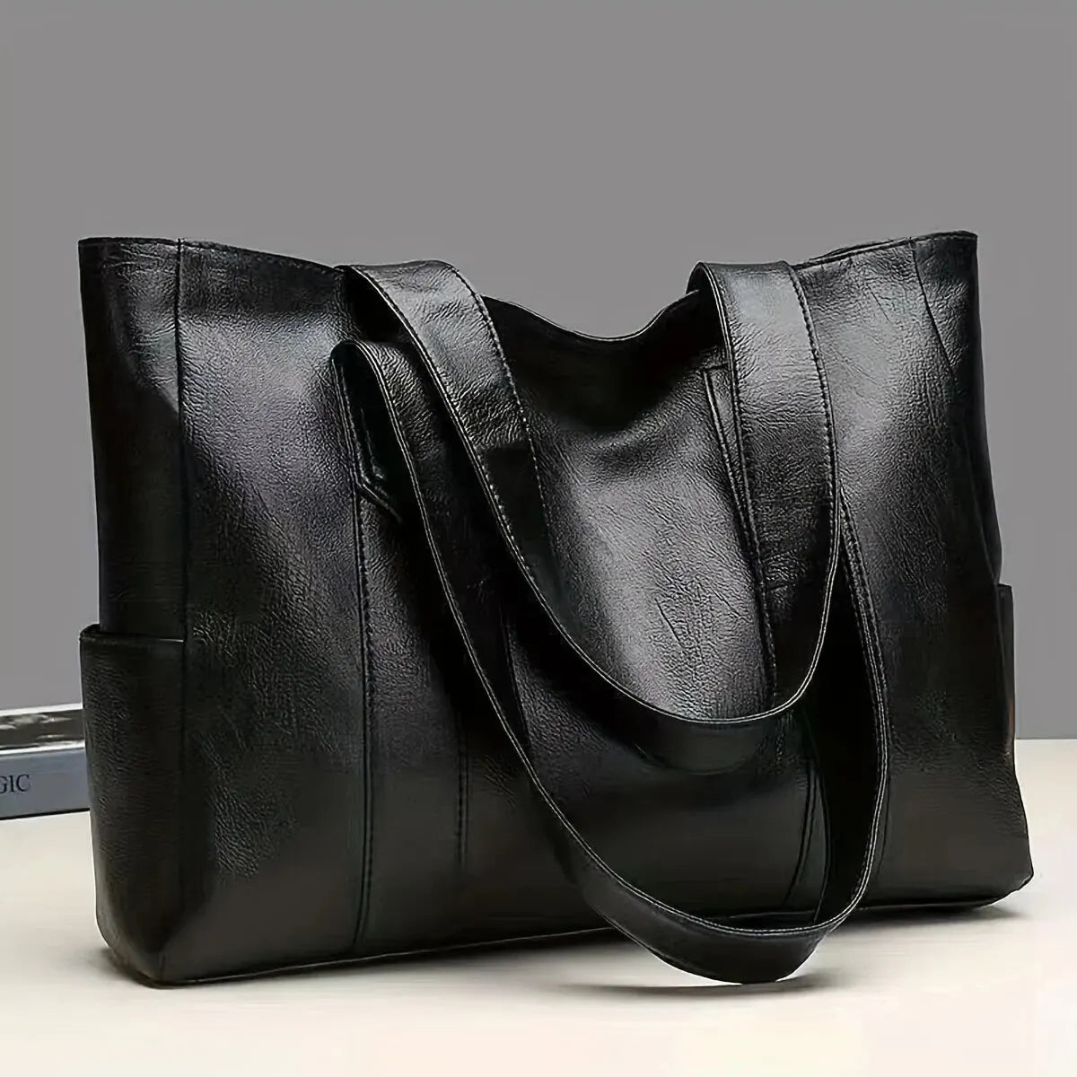 Elegance Luxe Carryall Women Bag - Vintage Large Capacity Tote Bag, Retro Vegan Shoulder Bag, Women's Casual Handbag For Commute