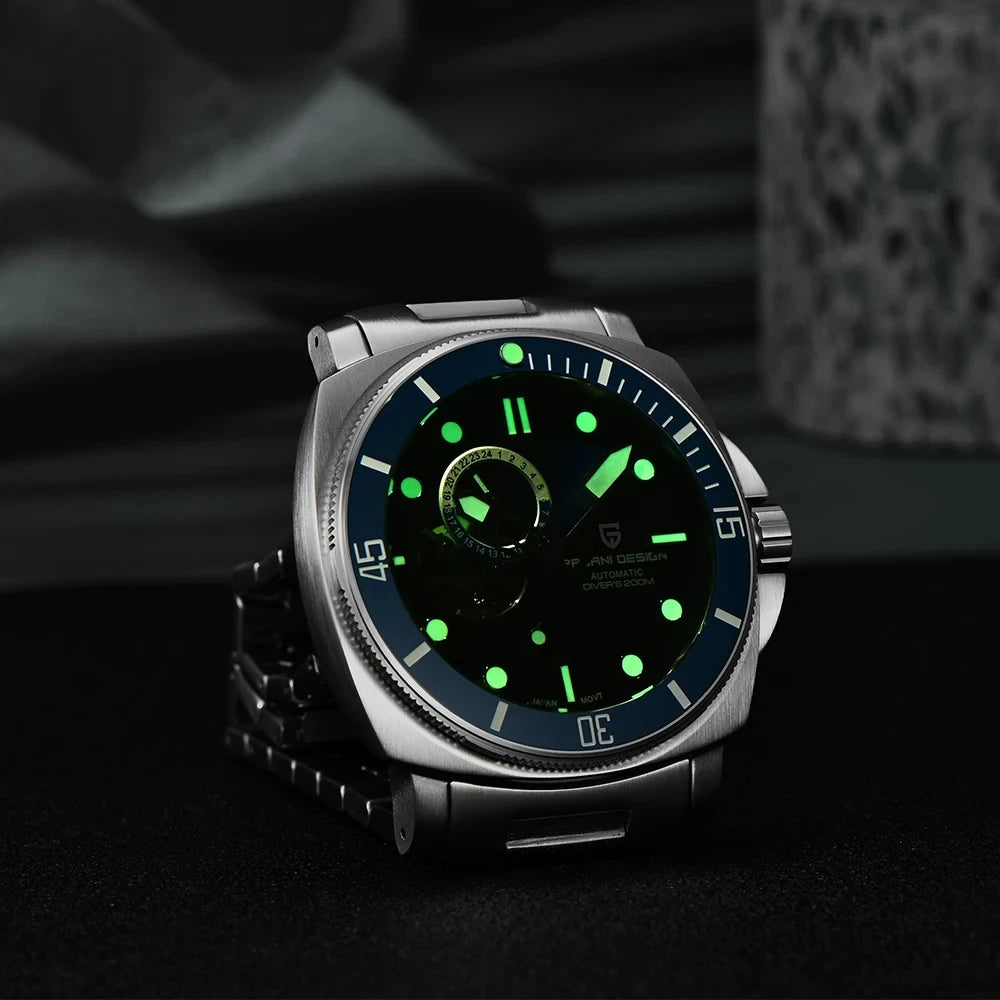 ELEGANCE® P1736 Men Watch Automatic Mechanical Top Brand Sports Fashion Sapphire 200M Waterproof Wristwatch