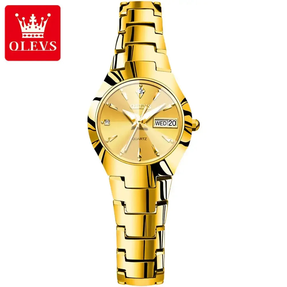 OLEVS 8697 Quartz Mens Women Watches Luxury Original Fashion Design Tungsten Steel Waterproof Calendar TopBrand Wristwatch Gifts ELEGANCE®