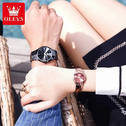 OLEVS 8697 Quartz Mens Women Watches Luxury Original Fashion Design Tungsten Steel Waterproof Calendar TopBrand Wristwatch Gifts ELEGANCE®