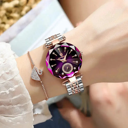 ELEGANCE® Luxury Woman Wristwatch Elegant Waterproof Stainless Steel Watch for Ladies Dress Diamond Quartz Women's Watches Reloj POEDAGAR